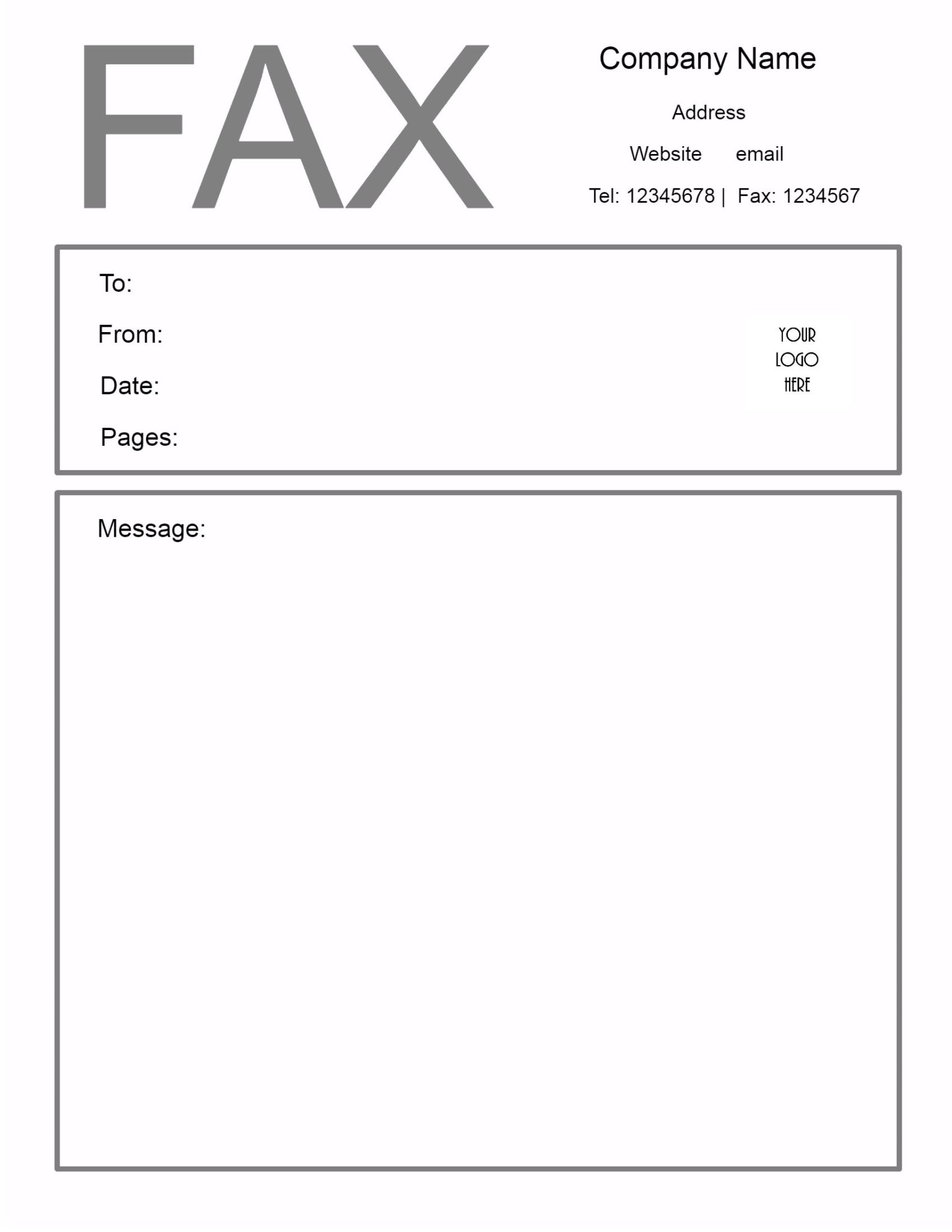 free blank fax cover sheet template pdf word google