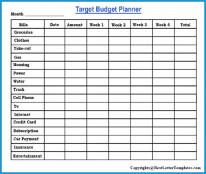 Target Budget Planner