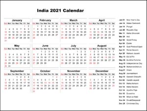 Public Holidays in India 2021