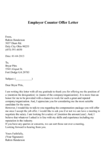 Employer Counter Offer Letter