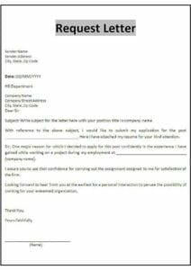 Request Letter Sample with Example pdf