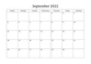 September 2022 Printable Calendar pdf