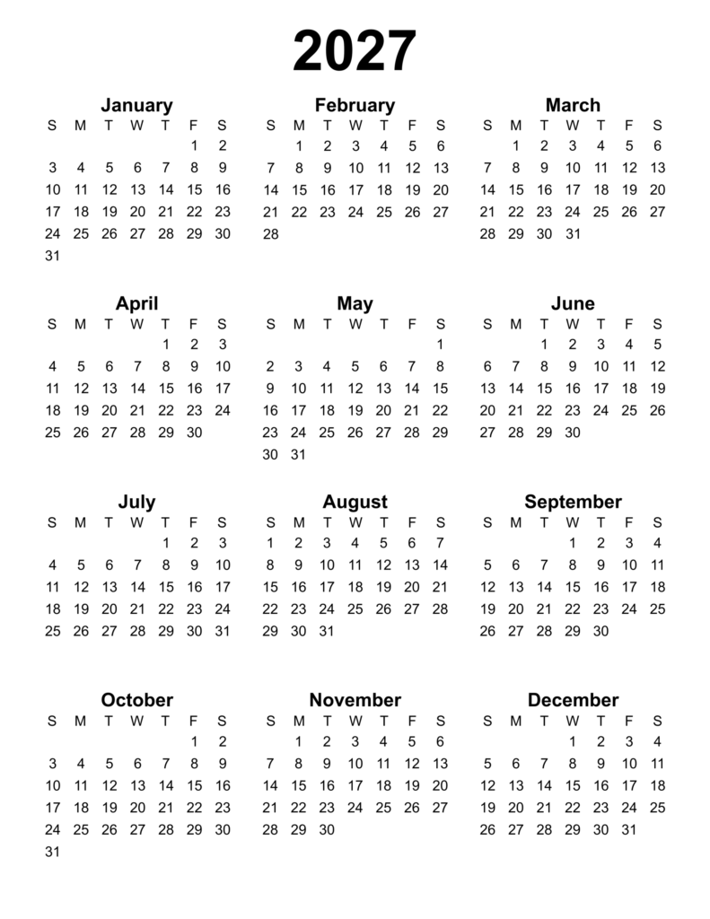Printable Yearly Planner Template