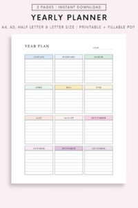 Yearly Planner Template